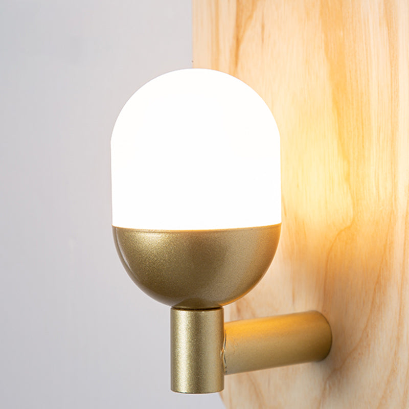 Modern Simple Wooden Wall Light Ellipse Shape Wall Lamp for Living Room