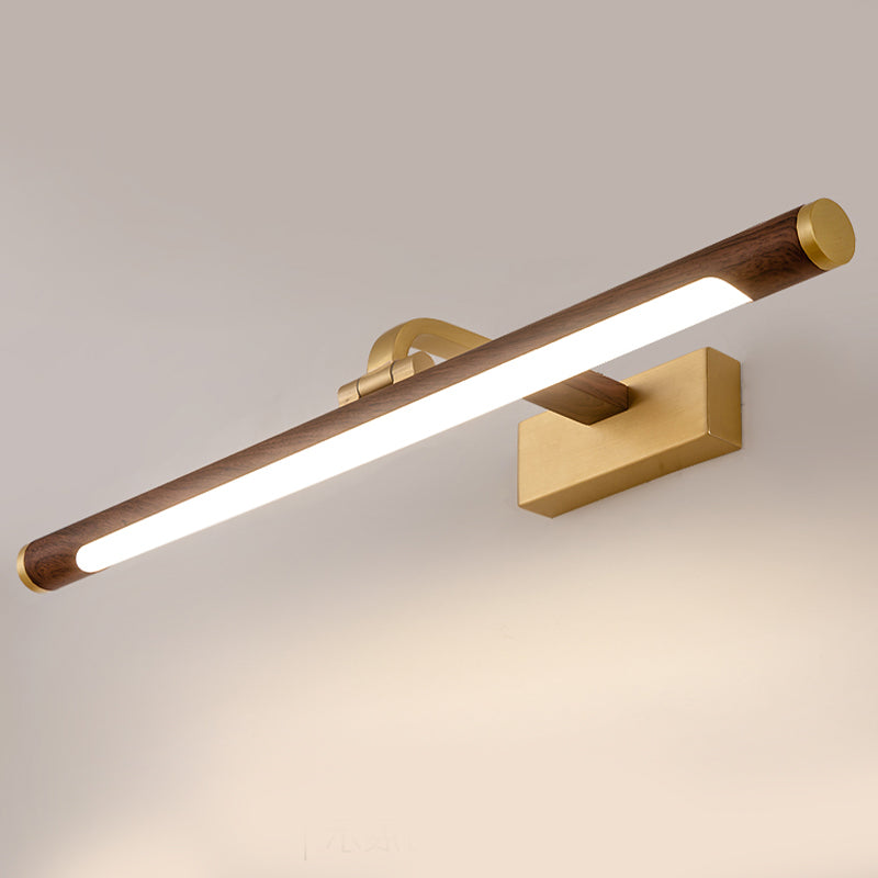 Linear Shape Metal Vanity Lights Modern Style 1 Light Vanity Light Fixtures in Brown