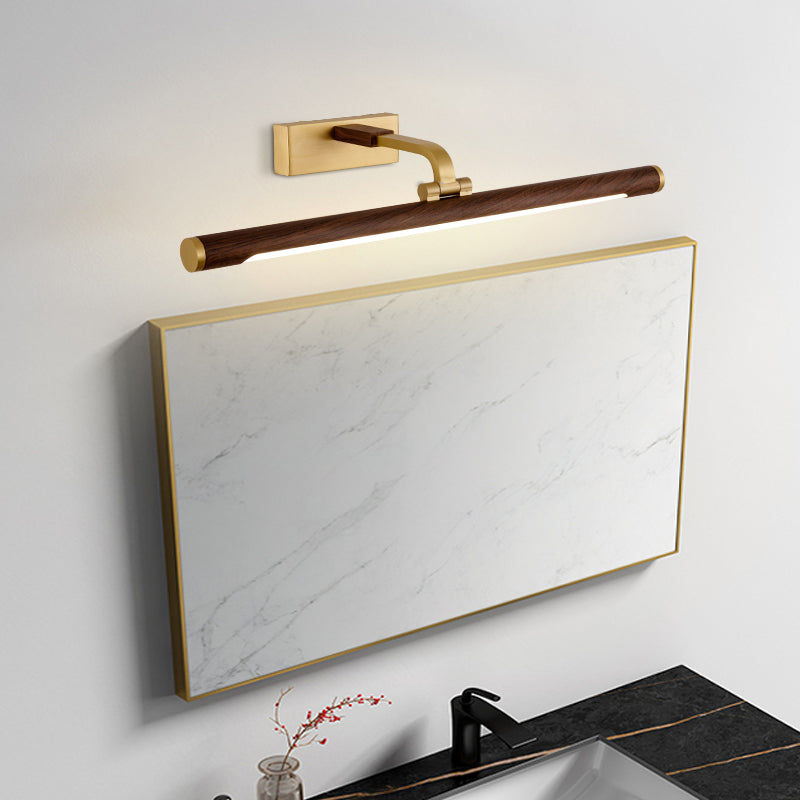 Linear Shape Metal Vanity Lights Modern Style 1 Light Vanity Light Fixtures in Brown