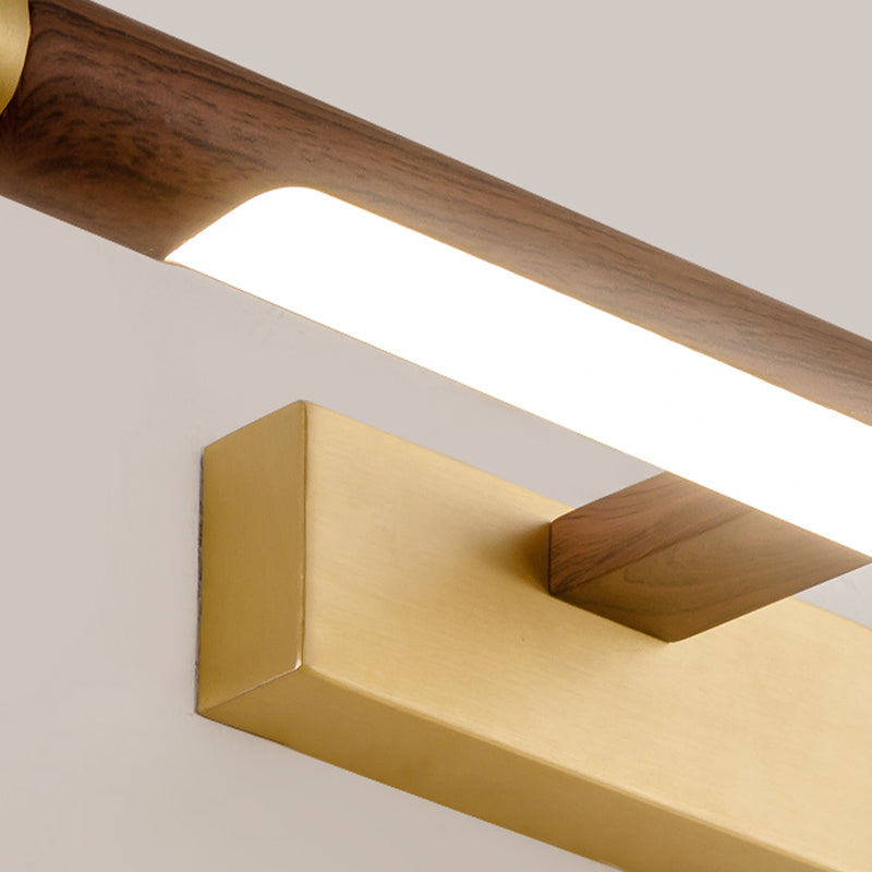 Linear Shape Metal Vanity Lights Modern Style 1 Light Vanity Light Fixtures in Brown