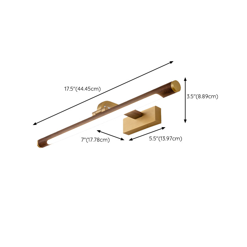 Linear Shape Metal Vanity Lights Modern Style 1 Light Vanity Light Fixtures in Brown