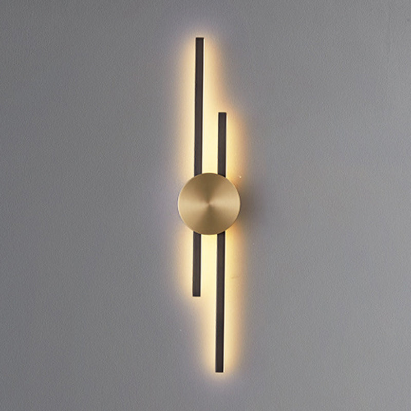Linear Bathroom Vanity Lighting Brass Bath Sconce in Black & Gold