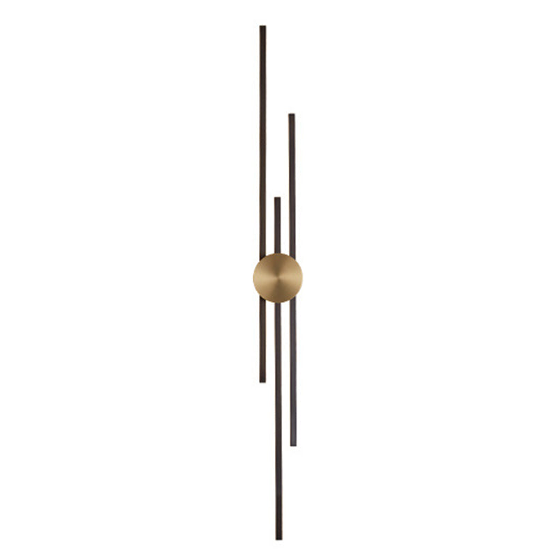 Linear Bathroom Vanity Lighting Brass Bath Sconce in Black & Gold