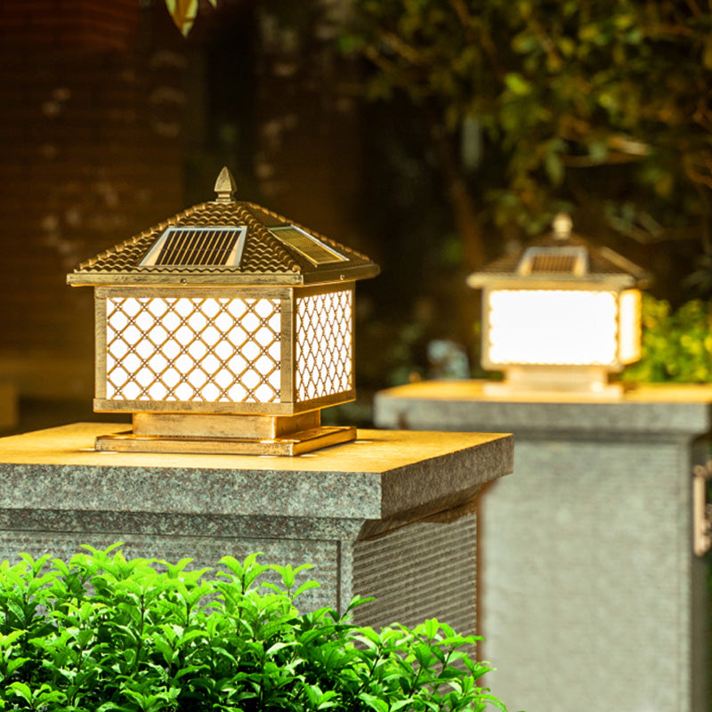 Postmodern Pillar Lamp Creative LED Solar Lighting Fixture for Garden
