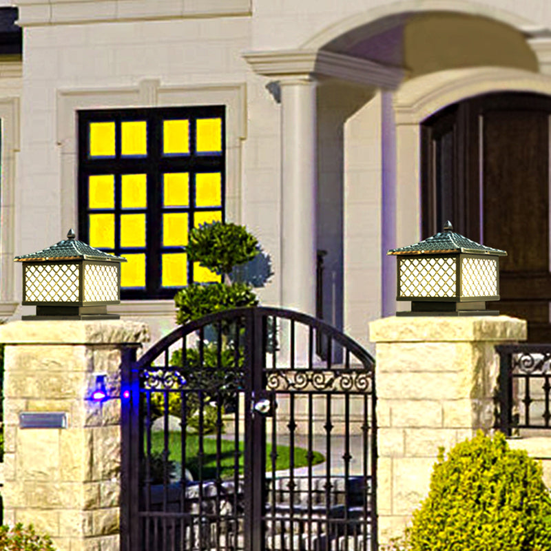 Postmodern Pillar Lamp Creative LED Solar Lighting Fixture for Garden