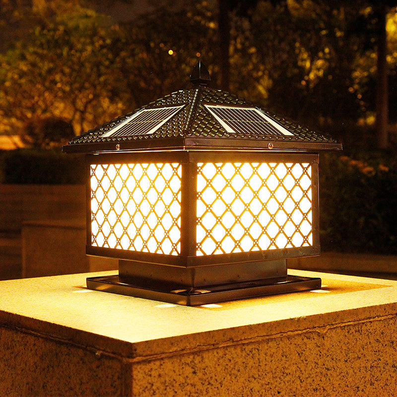 Postmodern Pillar Lamp Creative LED Solar Lighting Fixture for Garden