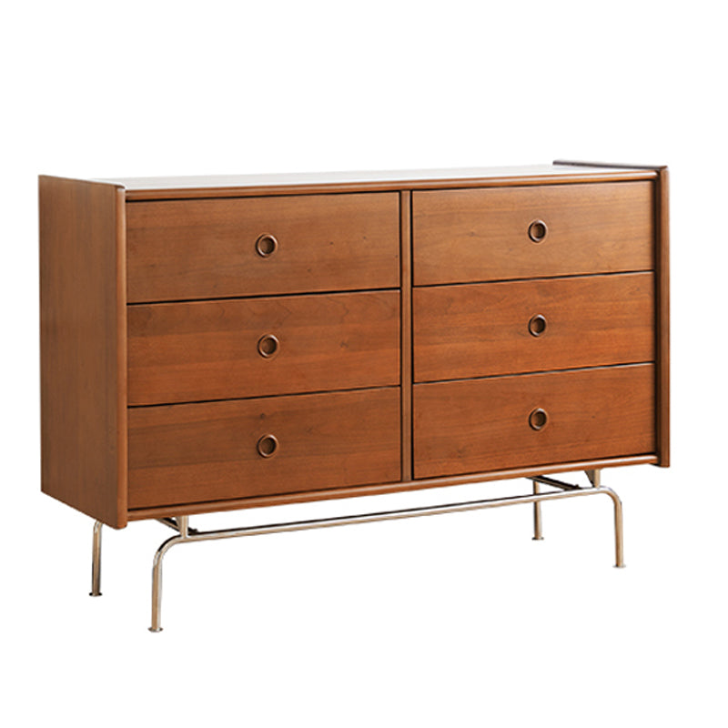 Contemporary Horizontal Double Dresser Wood Storage Dresser for Living Room