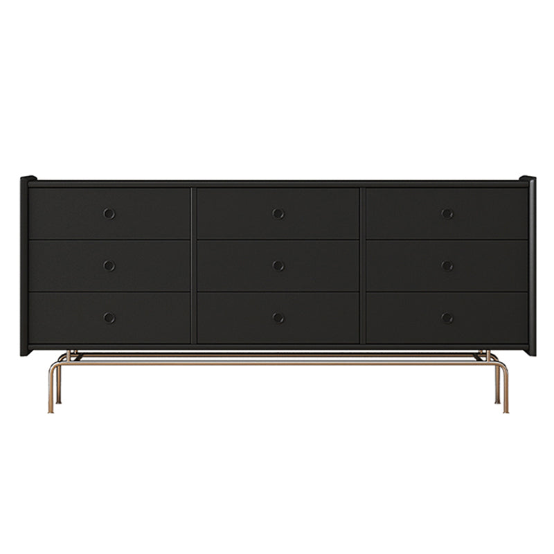 Contemporary Horizontal Double Dresser Wood Storage Dresser for Living Room