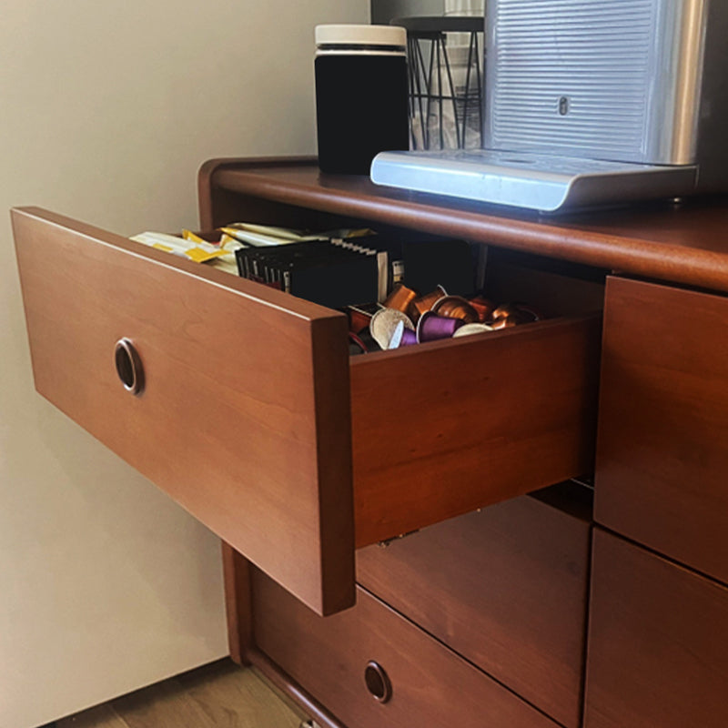 Contemporary Horizontal Double Dresser Wood Storage Dresser for Living Room