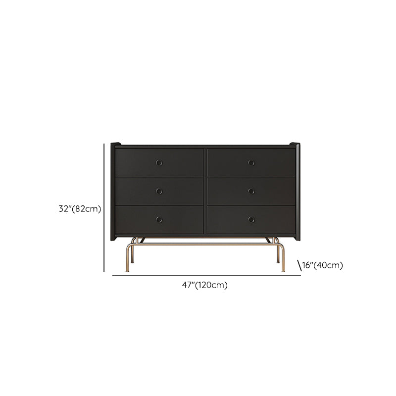 Contemporary Horizontal Double Dresser Wood Storage Dresser for Living Room