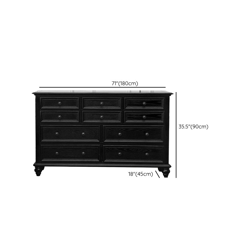 Traditional Storage Chest Solid Wood Dresser with 3/4/5/7/9/10 Drawers