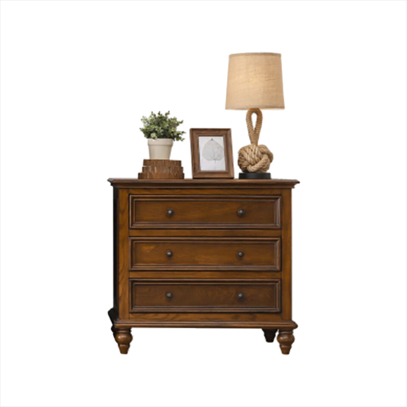 Solid Wood Storage Chest Dresser Brown Storage Chest with Drawers