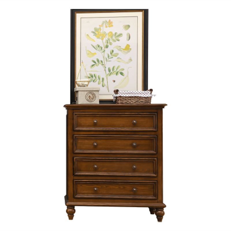 Solid Wood Storage Chest Dresser Brown Storage Chest with Drawers