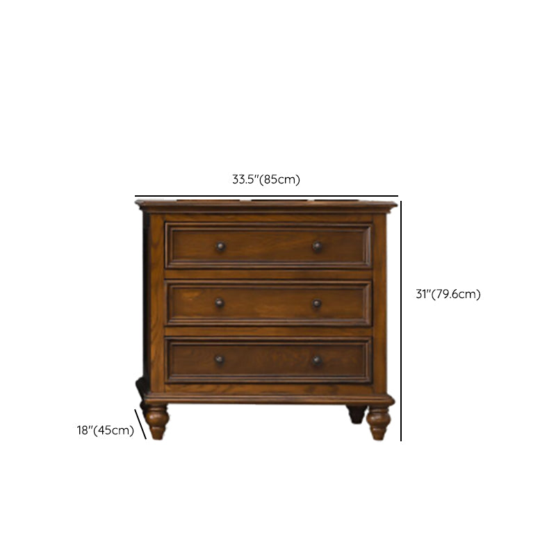 Solid Wood Storage Chest Dresser Brown Storage Chest with Drawers