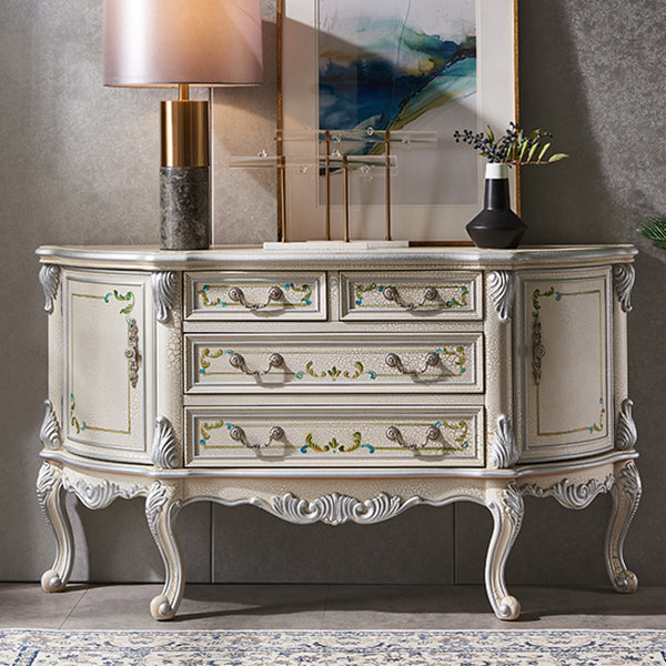 Mid Century Modern Wood Console Table Half Moon Accent Table for Hall