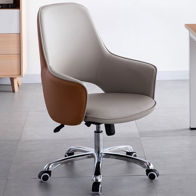 Contemporary Armless Office Chair Desk Chair with Wheels for Home