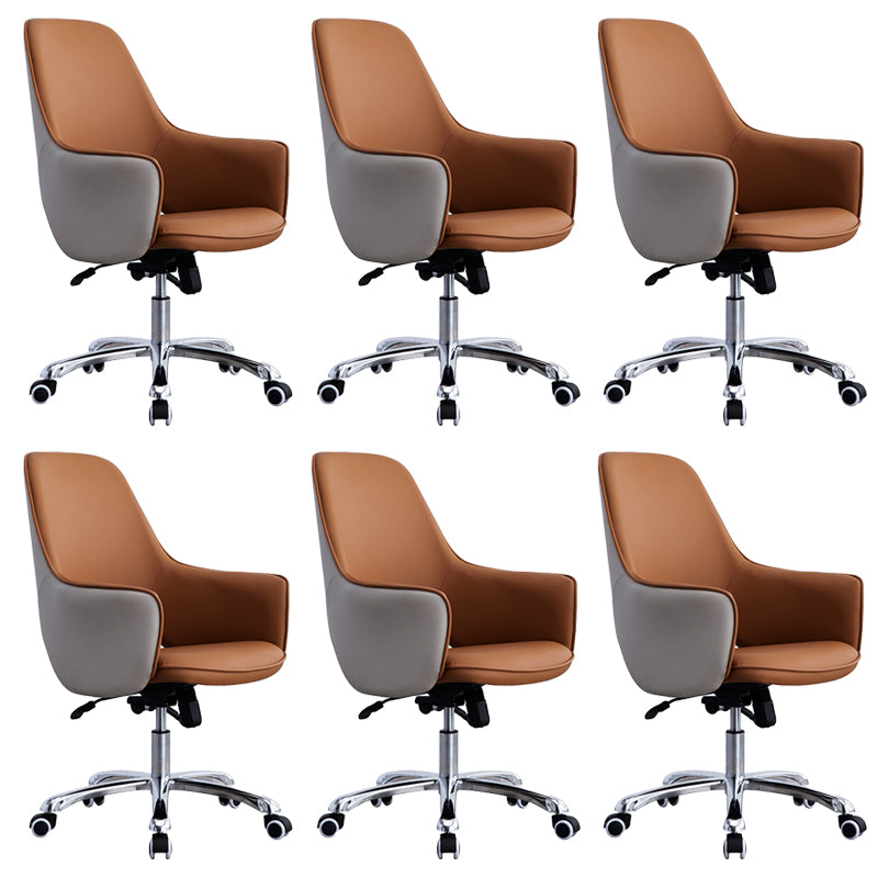 Contemporary Armless Office Chair Desk Chair with Wheels for Home