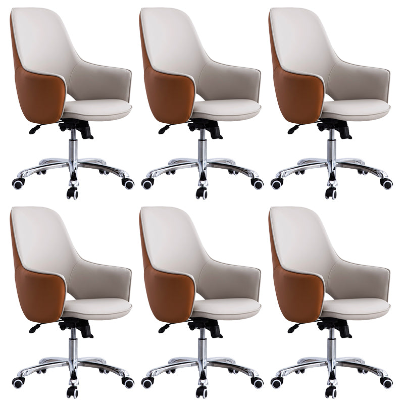 Contemporary Armless Office Chair Desk Chair with Wheels for Home