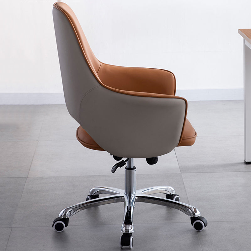 Contemporary Armless Office Chair Desk Chair with Wheels for Home