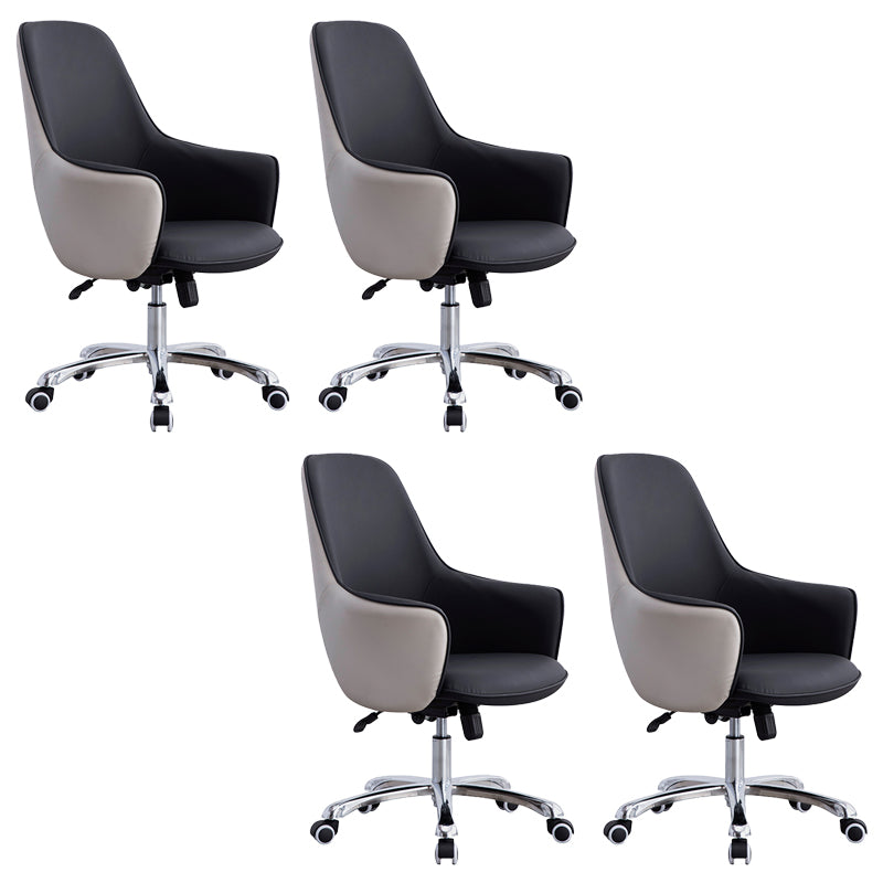 Contemporary Armless Office Chair Desk Chair with Wheels for Home