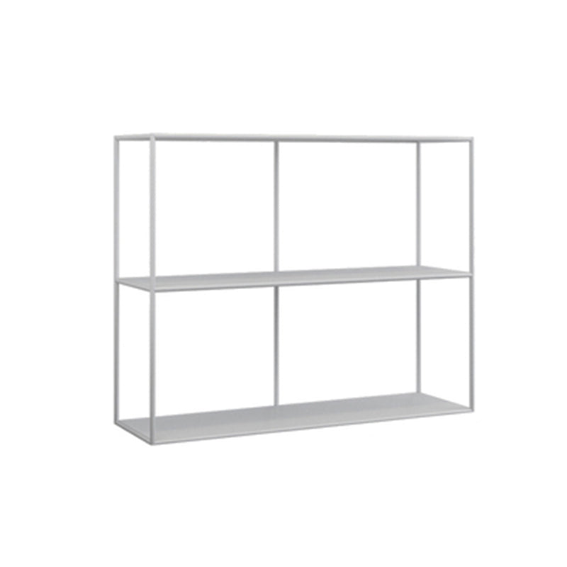 Horizontal Metal Bookcase Modern Style Open Back Bookshelf with Shelves