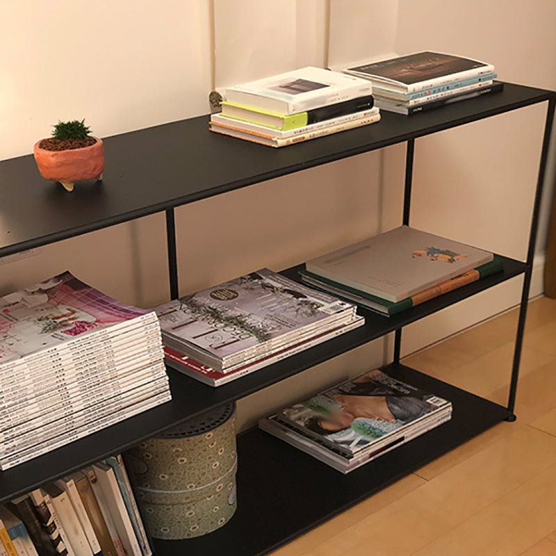 Horizontal Metal Bookcase Modern Style Open Back Bookshelf with Shelves