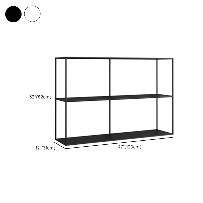 Horizontal Metal Bookcase Modern Style Open Back Bookshelf with Shelves