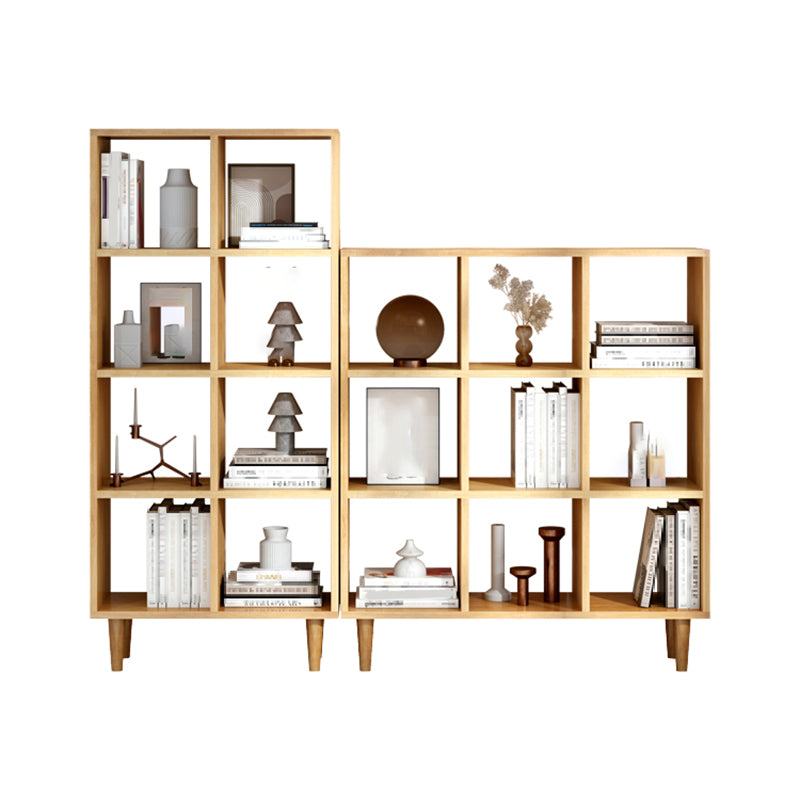 Modern Style Solid Wood Bookshelf Open Back Bookcase with Shelves