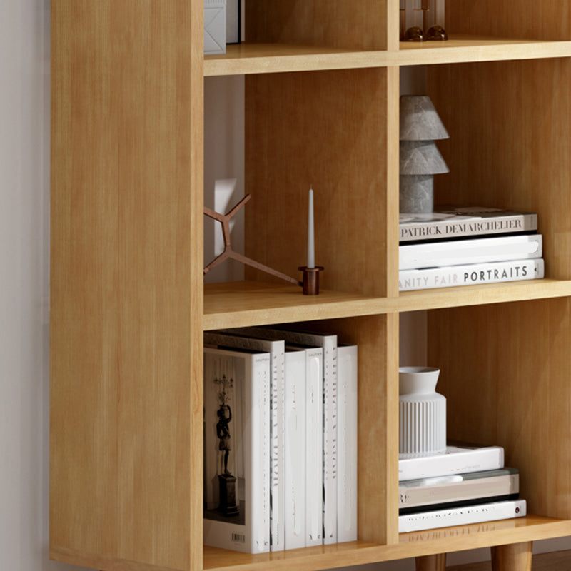 Modern Style Solid Wood Bookshelf Open Back Bookcase with Shelves