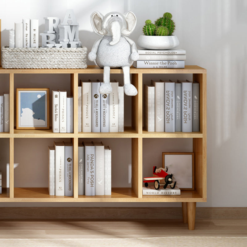 Modern Style Solid Wood Bookshelf Open Back Bookcase with Shelves