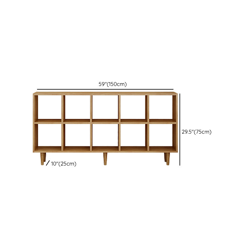 Modern Style Solid Wood Bookshelf Open Back Bookcase with Shelves