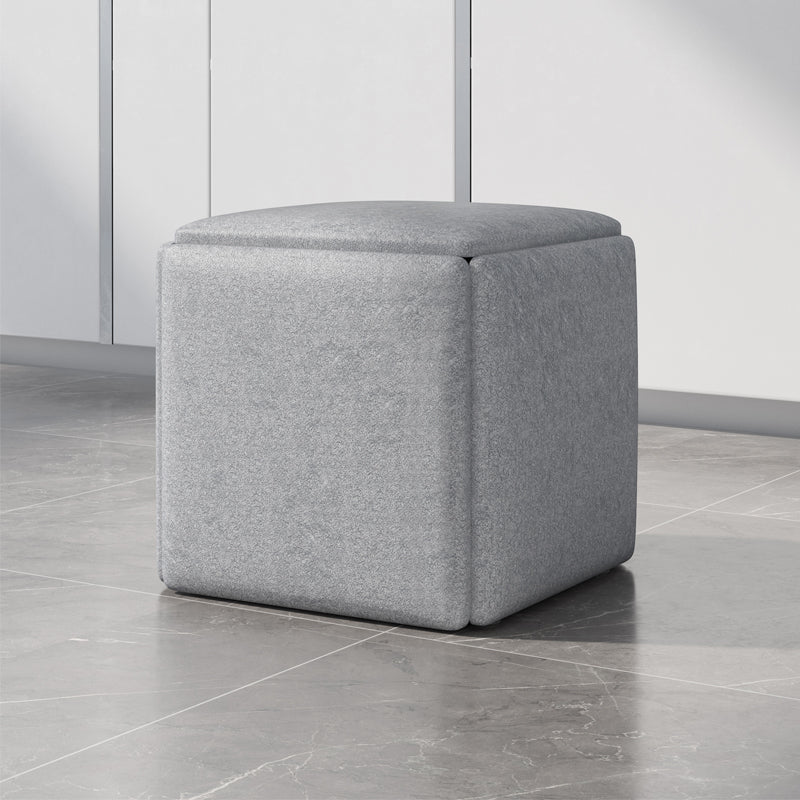 Contemporary Ottoman Square Foot Stool with Wheels for Living Room