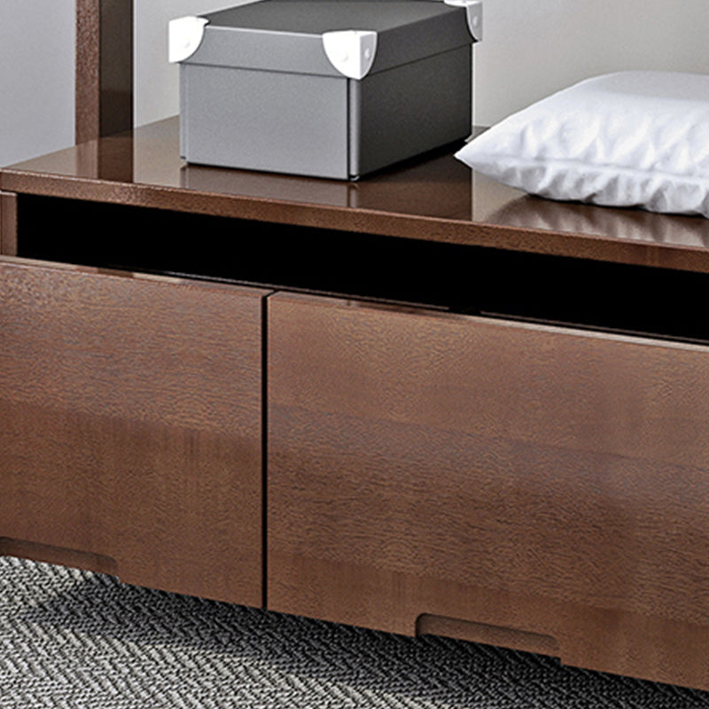 Bedroom Wooden Wardrobe Armoire Modern Movable Armoire with Drawers