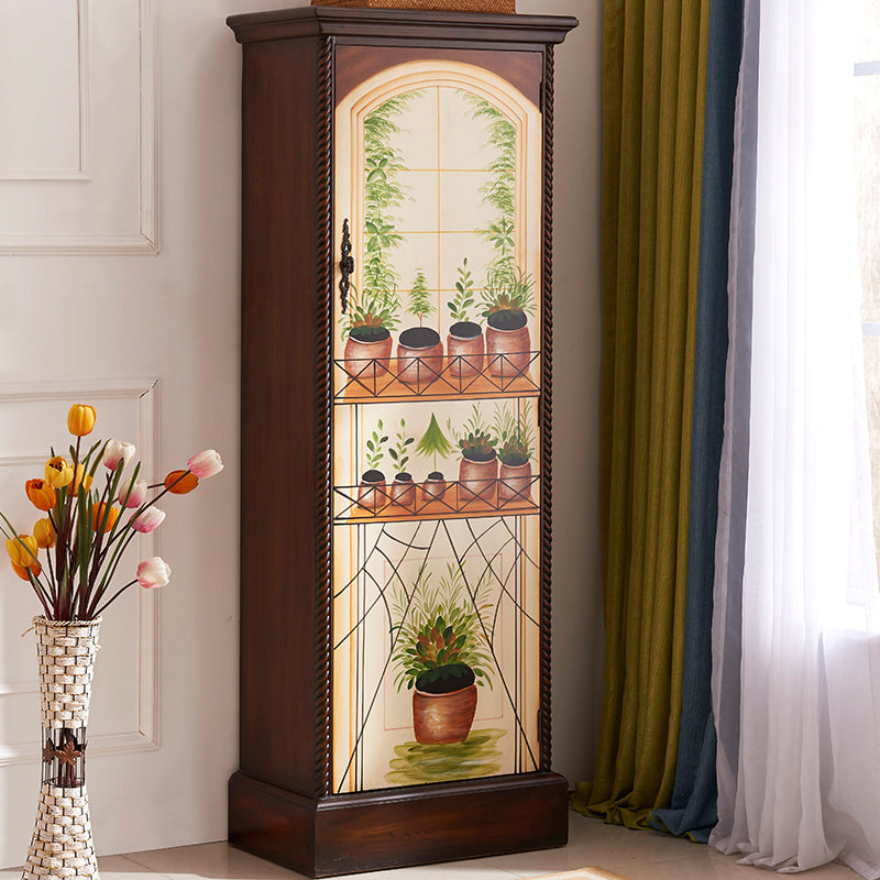 Cottage Style Bedroom Wardrobe Cabinet Wooden Storage Cabinet with Garment Rod