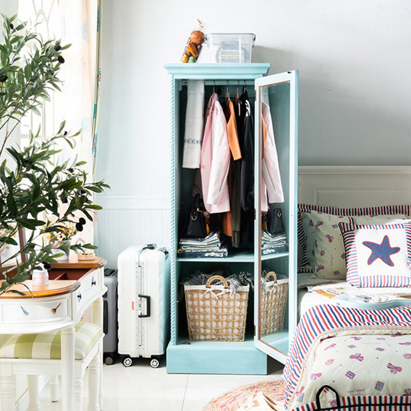 Cottage Style Bedroom Wardrobe Cabinet Wooden Storage Cabinet with Garment Rod