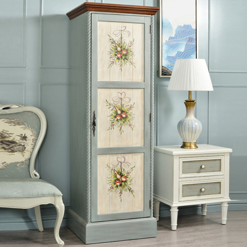 Cottage Style Bedroom Wardrobe Cabinet Wooden Storage Cabinet with Garment Rod