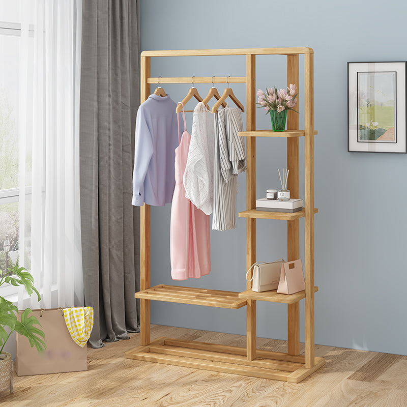 Modern Style Wooden Wardrobe Bedroom Wardrobe Armoire with Garment Rod