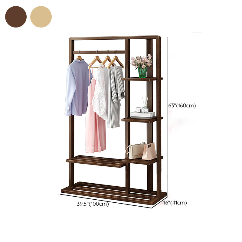 Modern Style Wooden Wardrobe Bedroom Wardrobe Armoire with Garment Rod