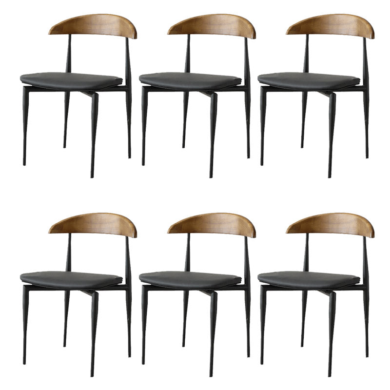 Modern Style Dining Chair Leather Open Back Side Chair for Dining Room