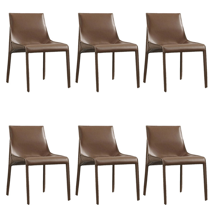 Modern Style Dining Chair Leather Solid Back Side Chair for Dining Room