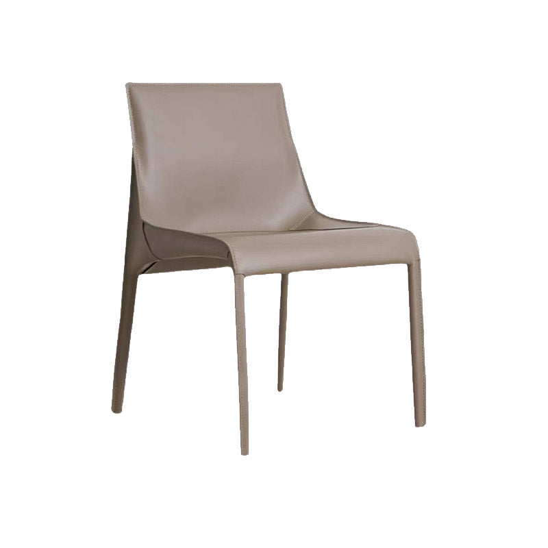 Modern Style Dining Chair Leather Solid Back Side Chair for Dining Room