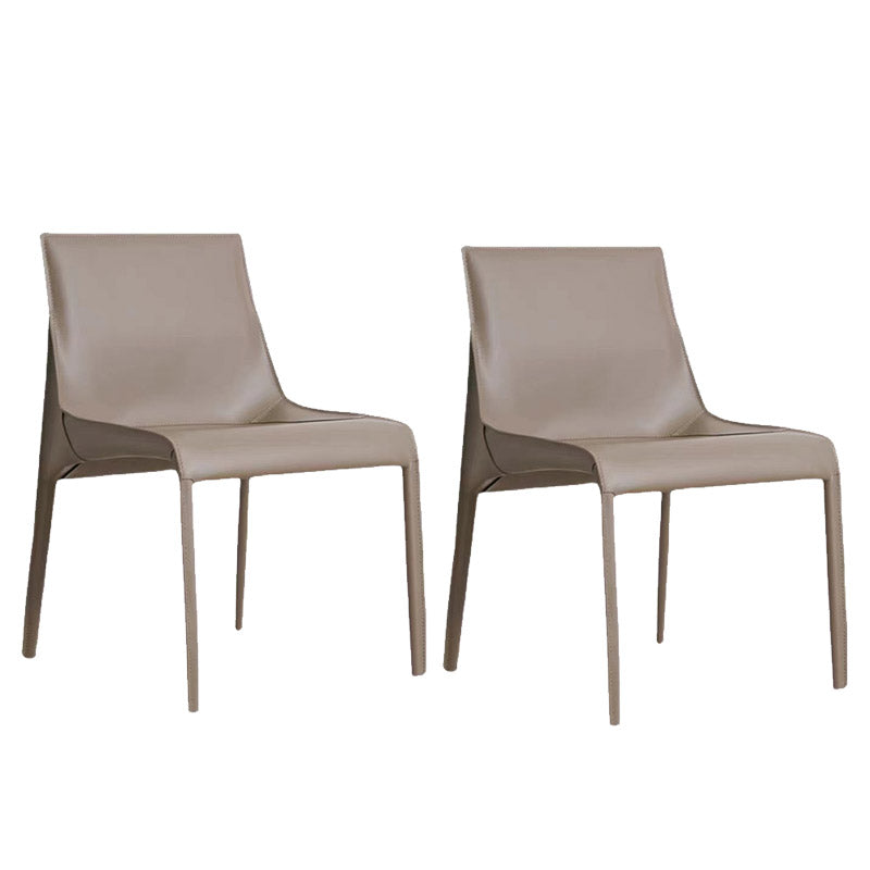 Modern Style Dining Chair Leather Solid Back Side Chair for Dining Room