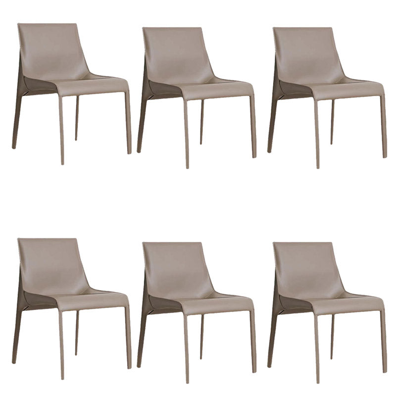Modern Style Dining Chair Leather Solid Back Side Chair for Dining Room