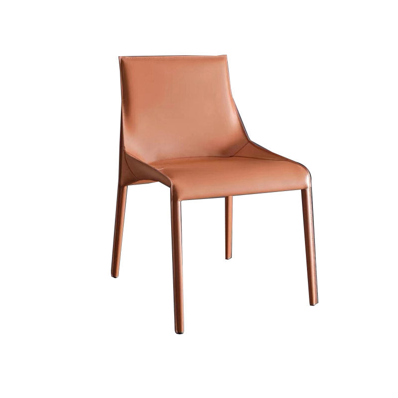 Modern Style Dining Chair Leather Solid Back Side Chair for Dining Room