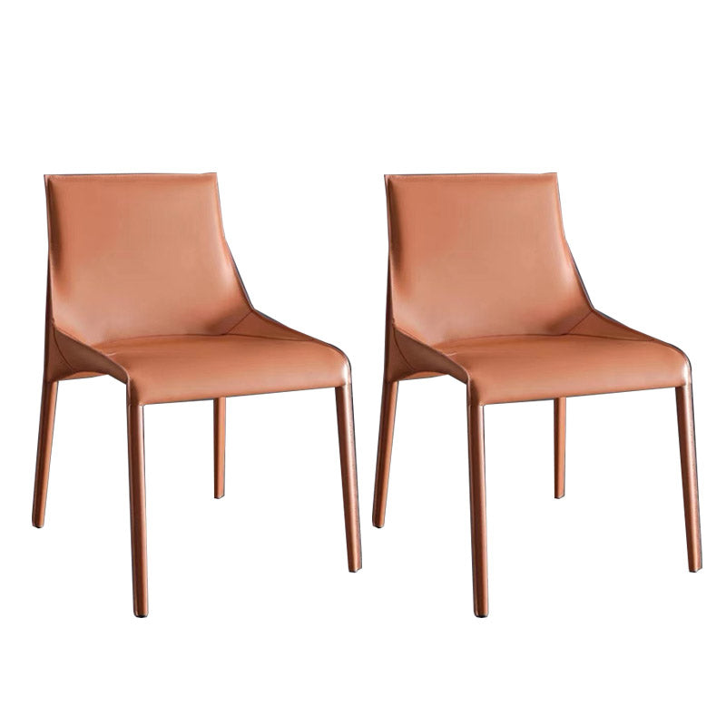Modern Style Dining Chair Leather Solid Back Side Chair for Dining Room