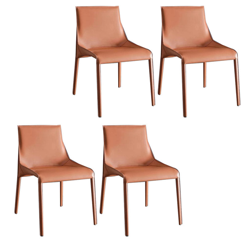 Modern Style Dining Chair Leather Solid Back Side Chair for Dining Room