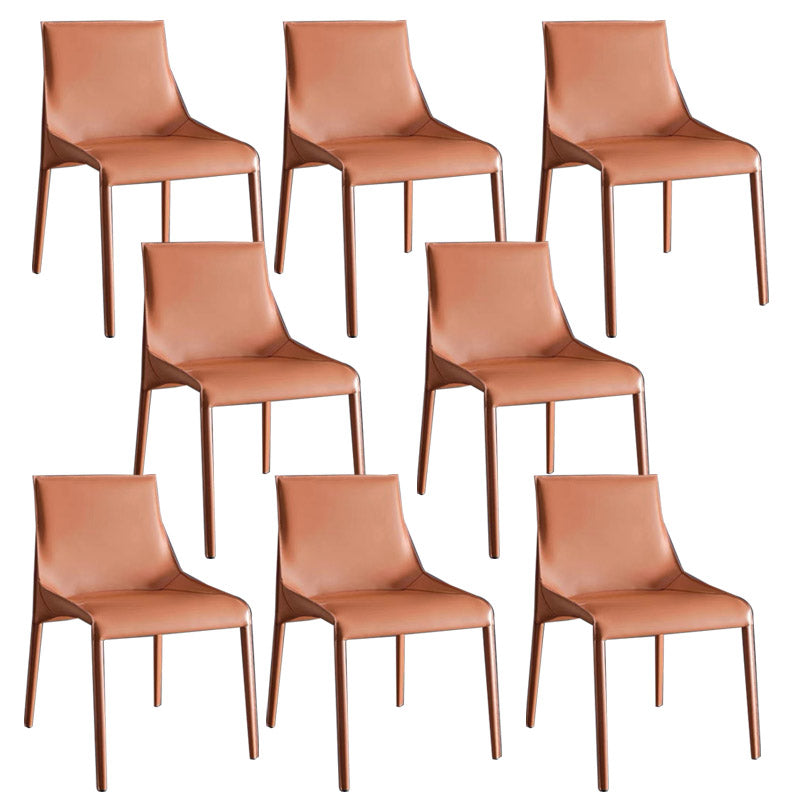 Modern Style Dining Chair Leather Solid Back Side Chair for Dining Room