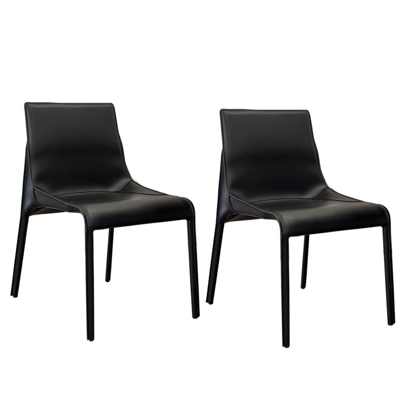 Modern Style Dining Chair Leather Solid Back Side Chair for Dining Room