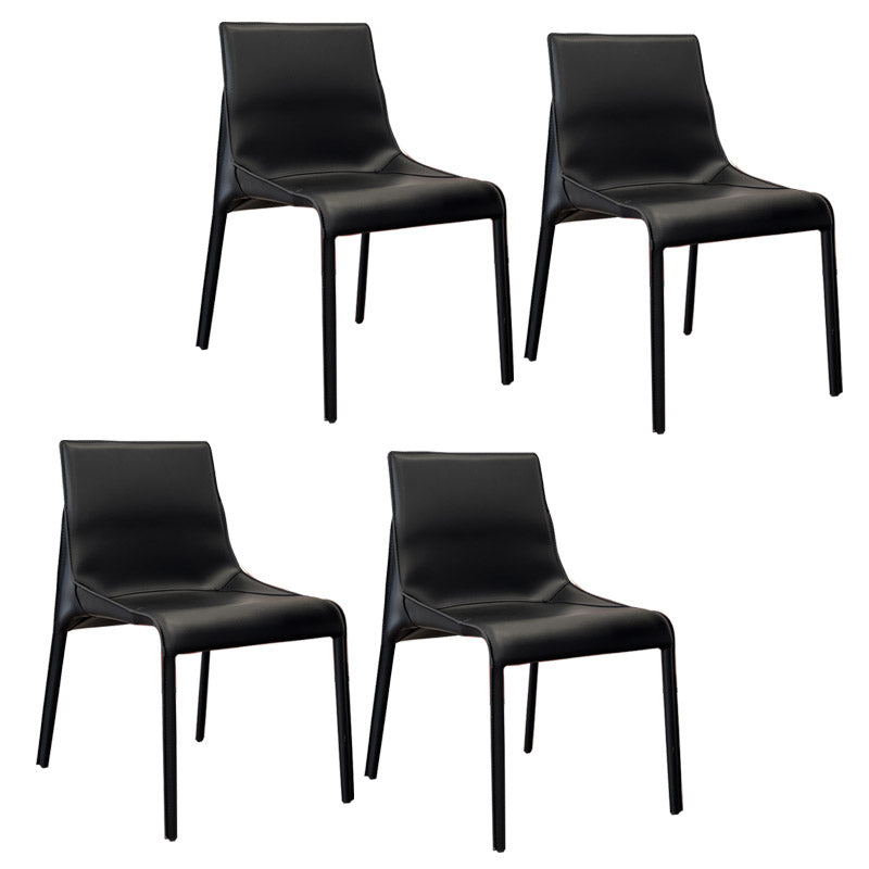 Modern Style Dining Chair Leather Solid Back Side Chair for Dining Room