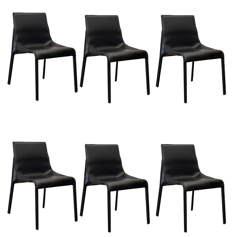 Modern Style Dining Chair Leather Solid Back Side Chair for Dining Room